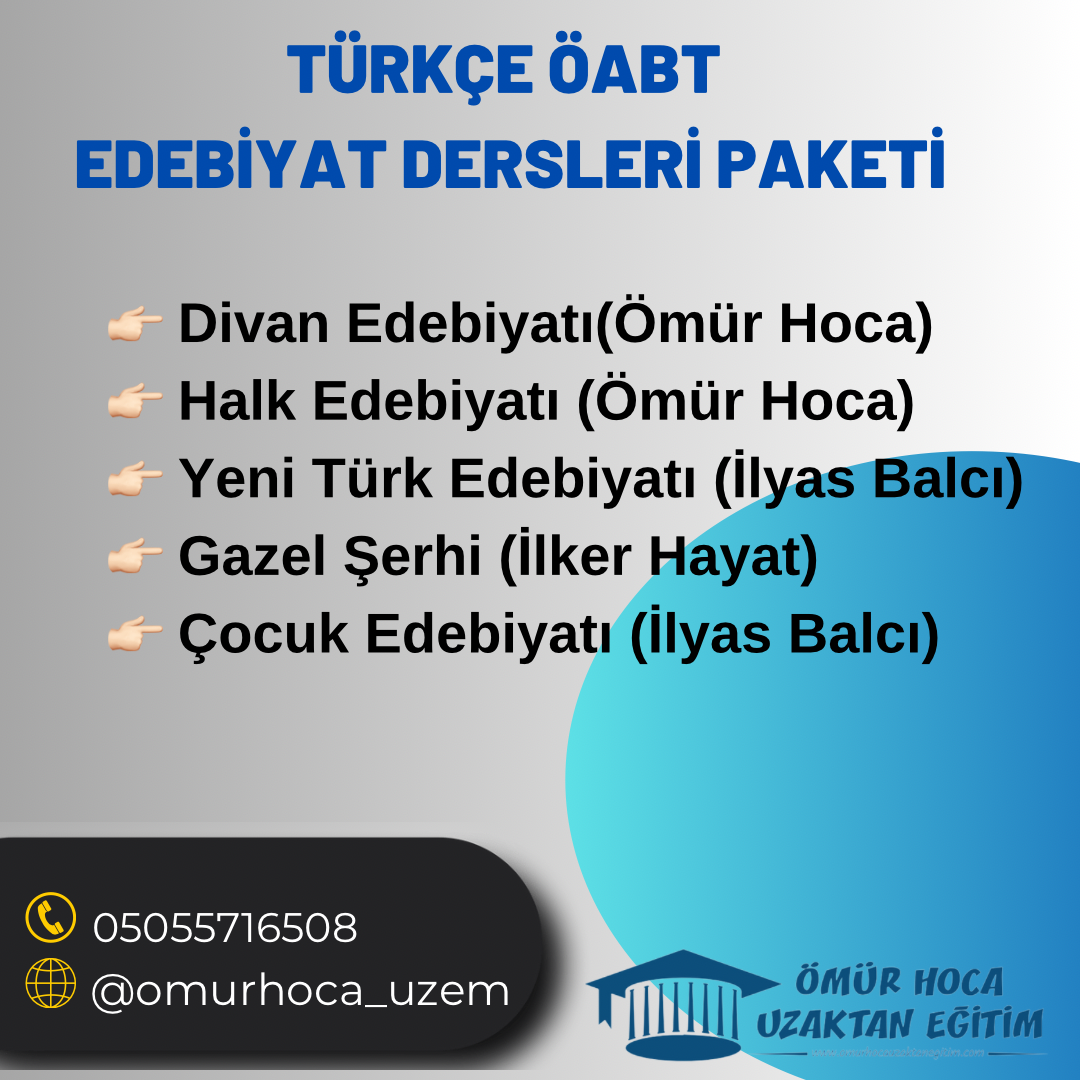 TÜRKÇE ÖABT EDEBİYAT DERSLERİ PAKETİ